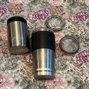 YETI Stainless Steel Tumbler Set with Black Grip